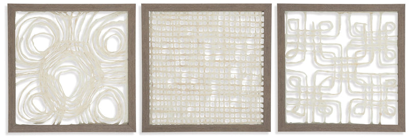 Odella - Wall Decor Set (Set of 3) - Cream / Taupe - R&R Furniture Gallery (Fountain Valley, CA)