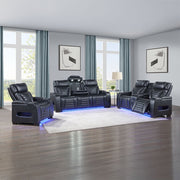 Ephron - Power Motion Recliner With Power Headrest & LED - Black - R&R Furniture Gallery (Fountain Valley, CA)