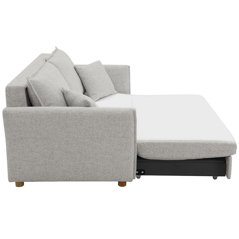Oran - Sofa With Sleeper - Gray Chenille - R&R Furniture Gallery (Fountain Valley, CA)