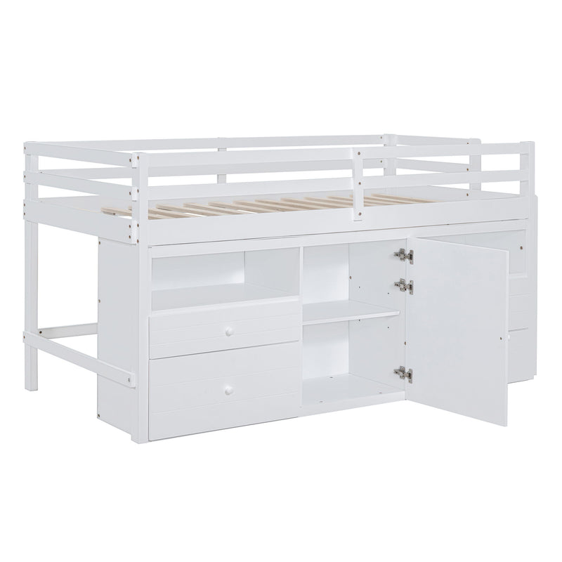 Loft Bed With 4 Drawers, Underneath Cabinet And Shelves - R&R Furniture Gallery (Fountain Valley, CA)