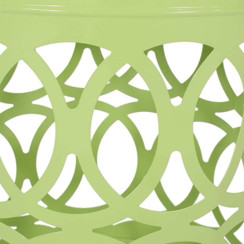 Outdoor metal large end table by Noble House with modern design, featuring a sturdy, sleek surface perfect for outdoor seating areas.