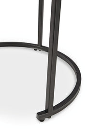 Set of four black and white nesting tables by Signature Design Ashley, modern compact tables for living room decor