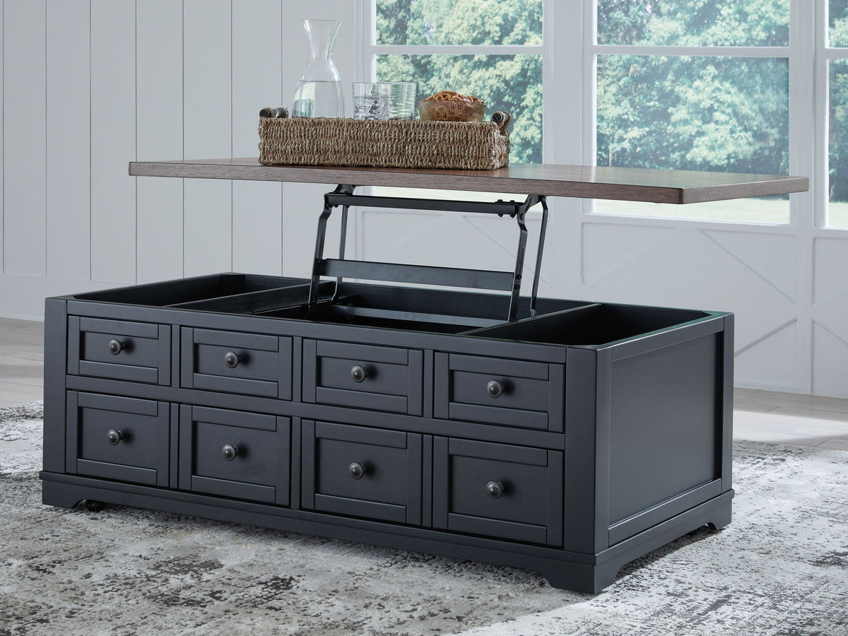 Wildenauer - Lift Top Cocktail Table - Brown / Black - R&R Furniture Gallery (Fountain Valley, CA)