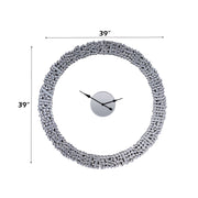 Kachina - 39" Wall Clock - Mirrored & Faux Gems - R&R Furniture Gallery (Fountain Valley, CA)