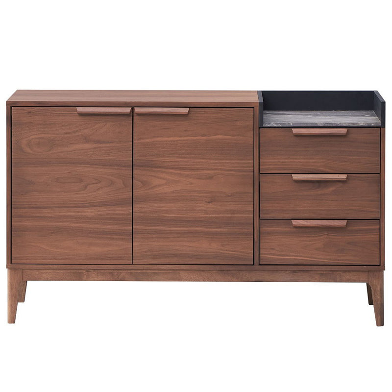 Bevis - Server - Green Fabric & Walnut - R&R Furniture Gallery (Fountain Valley, CA)