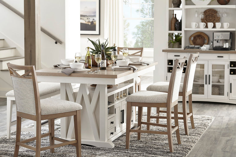 Americana Modern Dining - Island Counter-Height Extendable Dining Table - Cotton
