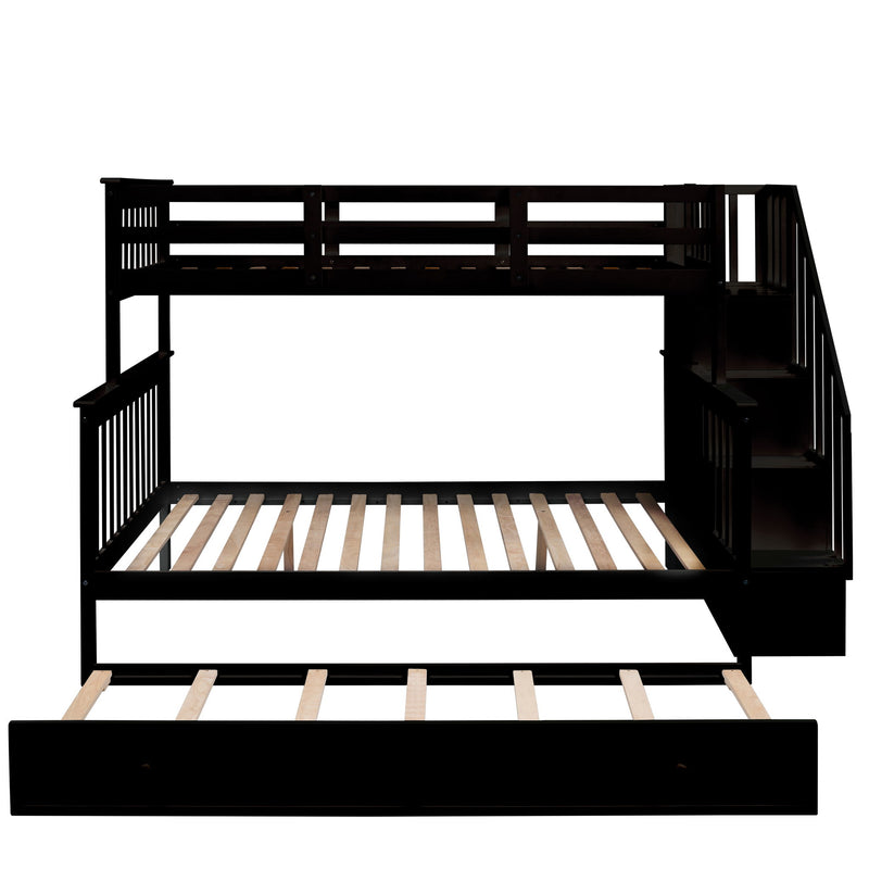 Bunk Bed With Twin Size Trundle, Storage And Guard Rail For Bedroom - R&R Furniture Gallery (Fountain Valley, CA)