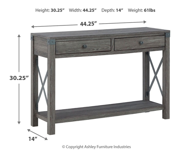 Freedan - Console Sofa Table - Grayish Brown - R&R Furniture Gallery (Fountain Valley, CA)