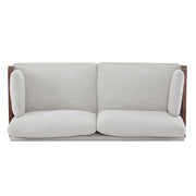 Noble House mid-century moderne stationary sofa with wood sides, featuring clean lines and plush upholstery for stylish living room decor.