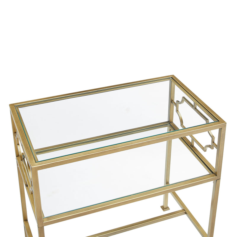 Grifton - Rectangular Glass Accent Table - Antique Gold - R&R Furniture Gallery (Fountain Valley, CA)