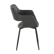 Lumi Source Margarite mid-century modern dining chair set of 2 with sleek wooden frames and upholstered seats.