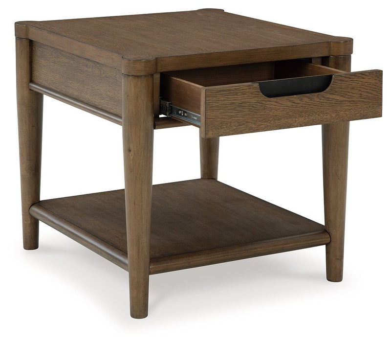 Roanhowe - Rectangular End Table - Brown - R&R Furniture Gallery (Fountain Valley, CA)