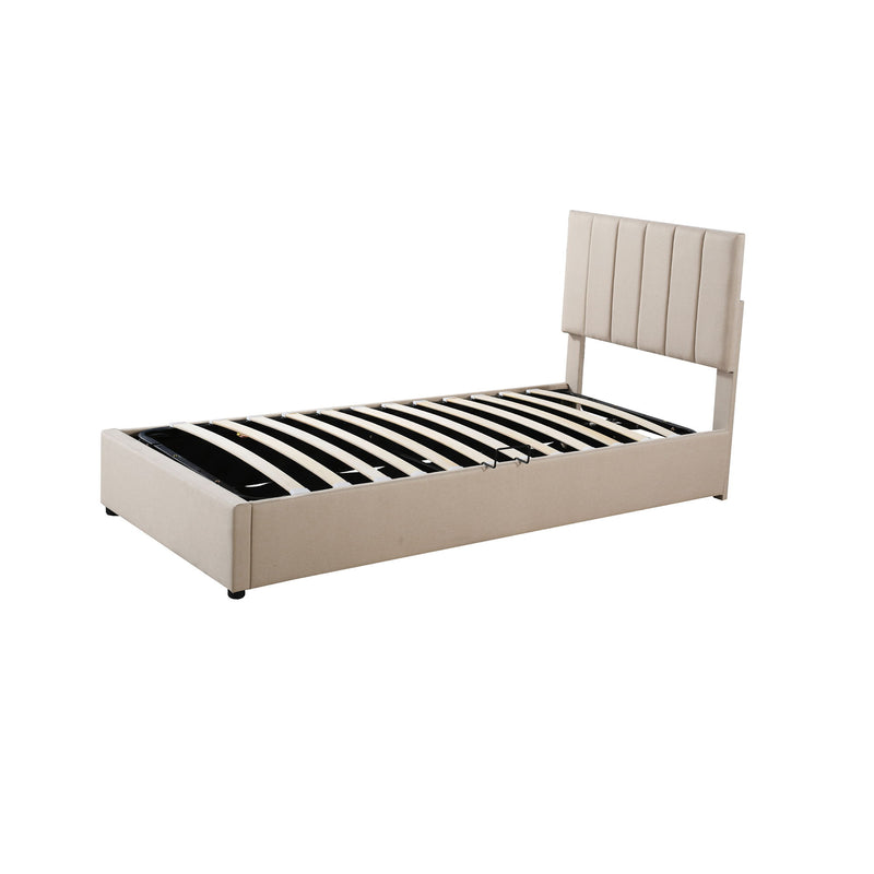 Upholstered Platform Bed With A Hydraulic Storage System - R&R Furniture Gallery (Fountain Valley, CA)