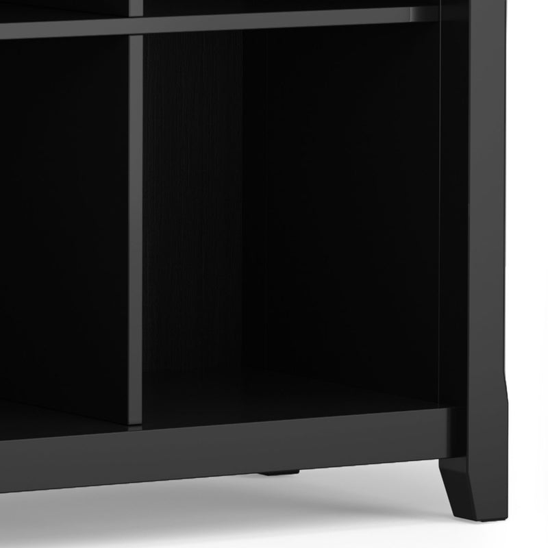 Simpli-Home Acadian handcrafted cube storage organizer with multiple open compartments for versatile home organization.