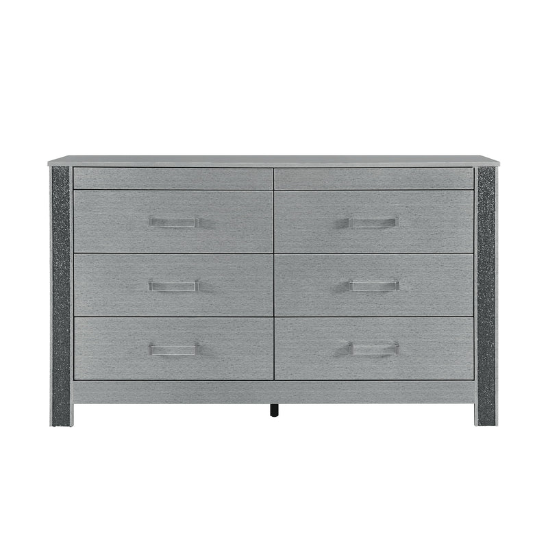 Lorenzo - Dresser With Hidden Jewelry Compartment And Bar Handles In - Silver - R&R Furniture Gallery (Fountain Valley, CA)