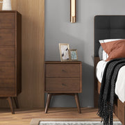 Caroline - Mid-Century Modern Style Night Stand 2 Drawer - R&R Furniture Gallery (Fountain Valley, CA)