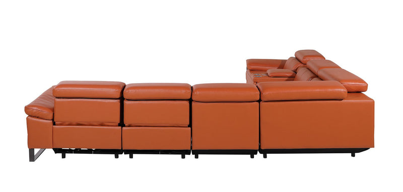 1246 - 7-Piece L-Shaped Modular Power Reclining Sectional With 3 Power Recliners And Power Headrests