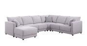 Penelope - Fabric Reversible Modular Sectional Sofa With Ottoman And Pillows - R&R Furniture Gallery (Fountain Valley, CA)