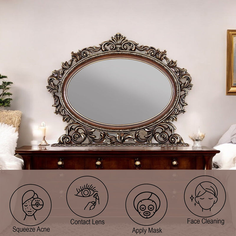 Devany - Oval Mirror - Cherry - R&R Furniture Gallery (Fountain Valley, CA)
