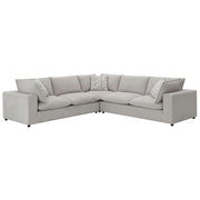 Marisa - Modular Left Facing Loveseat With 2 Pillows - Beige Boucle - R&R Furniture Gallery (Fountain Valley, CA)