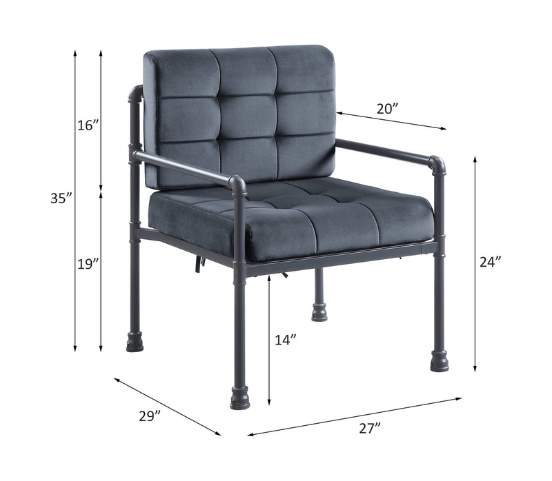 Brantley - Accent Chair - Gray Velvet & Sandy Gray - R&R Furniture Gallery (Fountain Valley, CA)