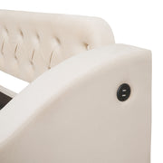 Upholstered Daybed With Storage Armrests And USB Port - R&R Furniture Gallery (Fountain Valley, CA)