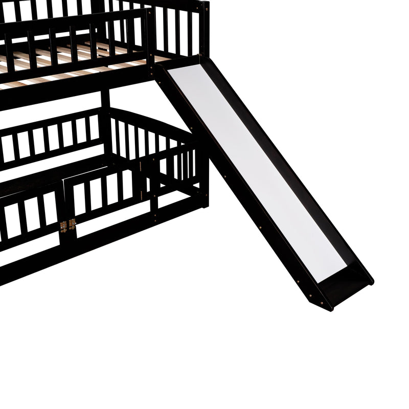Low Bunk Bed With Slide, Fence And Ladder - R&R Furniture Gallery (Fountain Valley, CA)