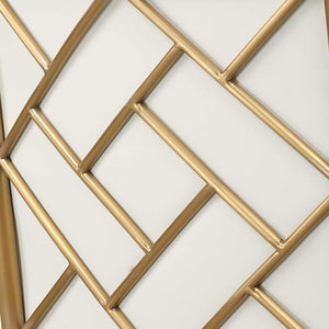Fretwork - Dining Chair - White / Gold