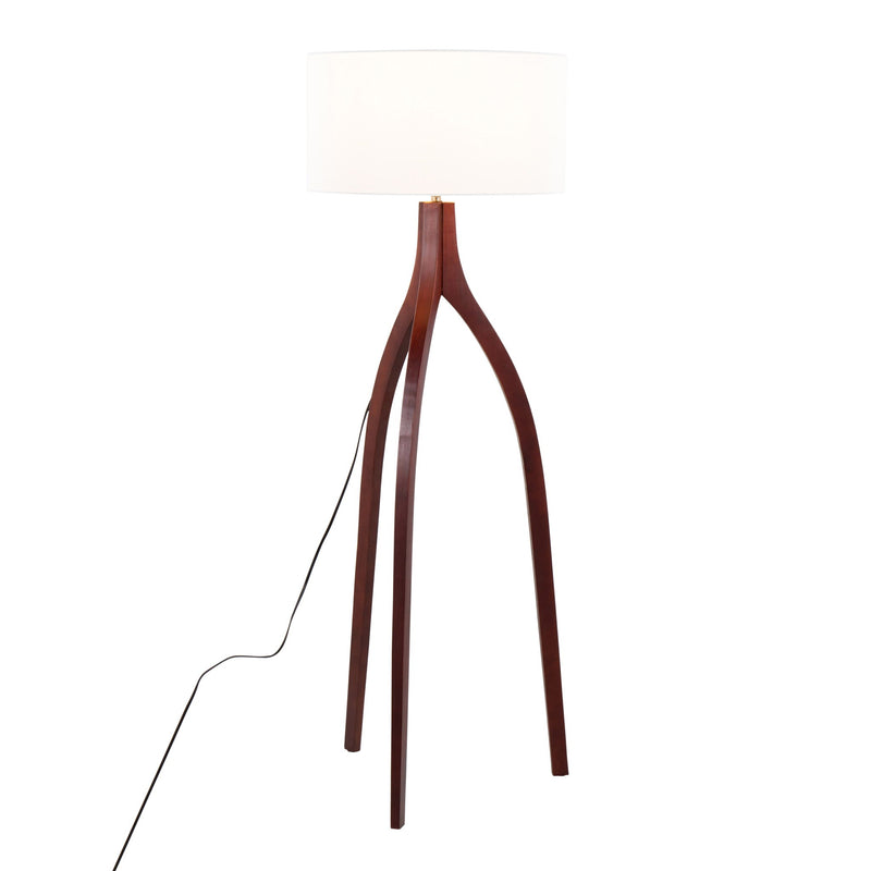 Lumi Source Wishbone contemporary floor lamp with a sleek, minimalist design and adjustable arm in a modern living space.