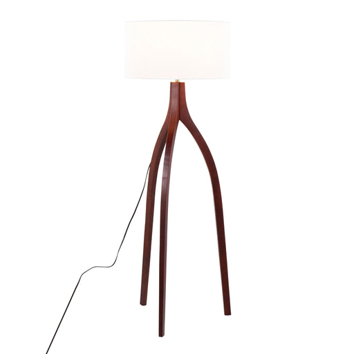 Lumi Source Wishbone contemporary floor lamp with a sleek, minimalist design and adjustable arm in a modern living space.