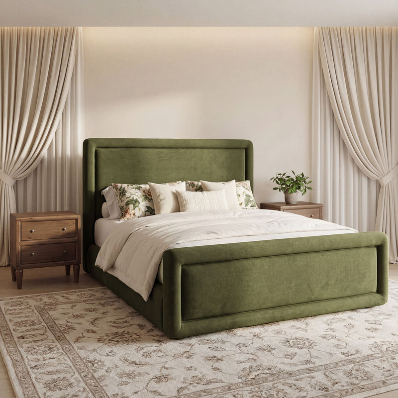 Summit Uph King Bed - Moss
