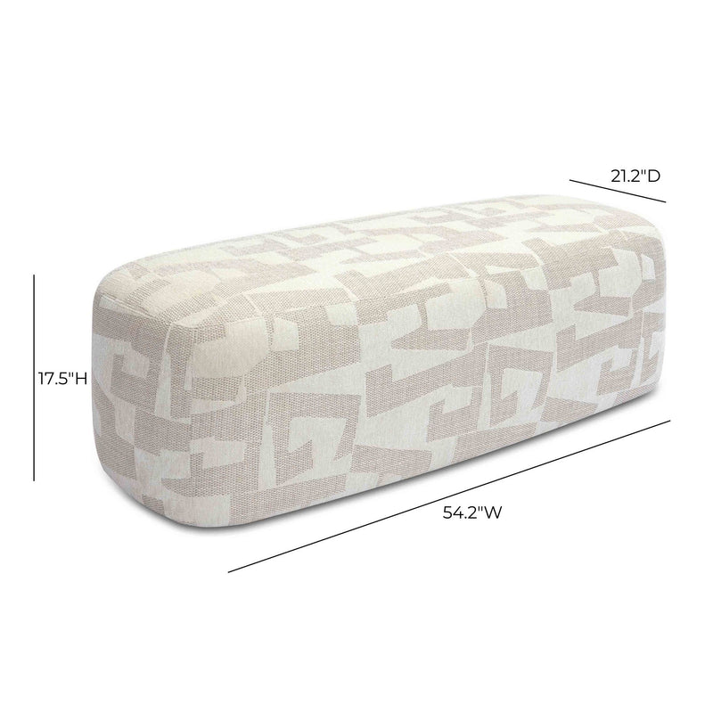 Graceland - Jacquard Bench - Cream - R&R Furniture Gallery (Fountain Valley, CA)