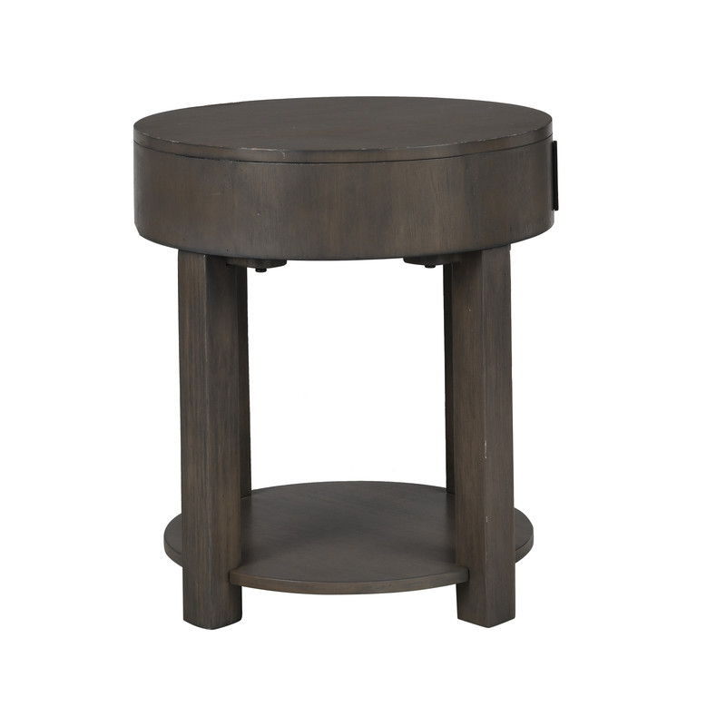 Jonah - MDF End Table With USB Ports - Light Brown - R&R Furniture Gallery (Fountain Valley, CA)