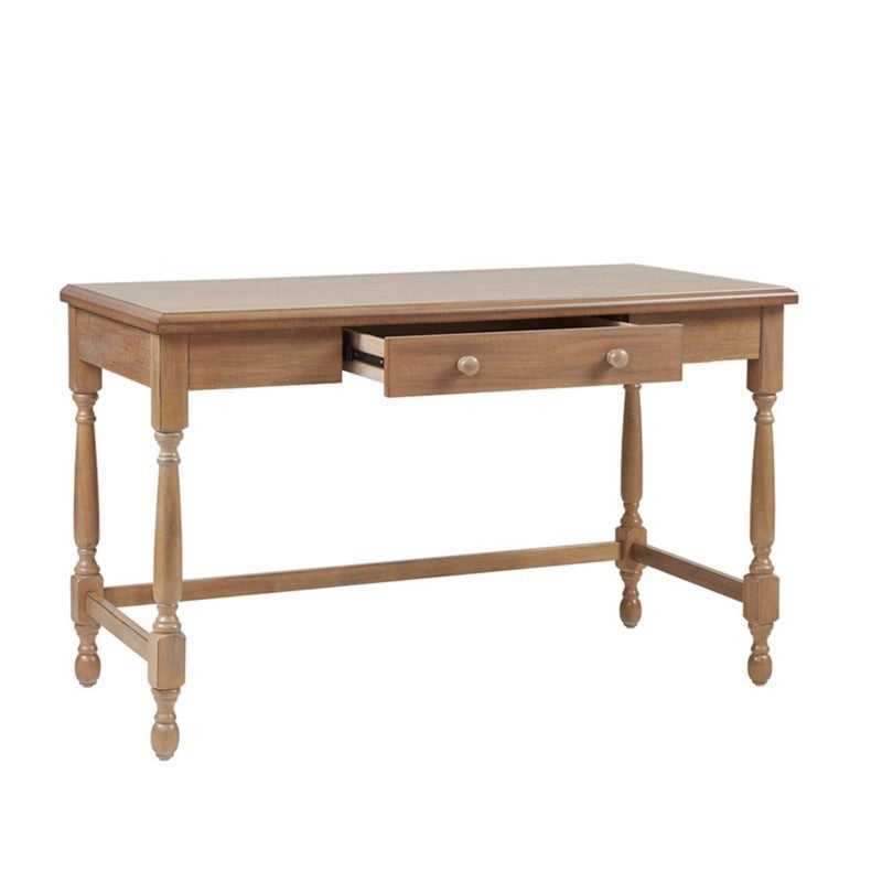 Tabitha - Desk With Drawer And Turned Legs - Natural - R&R Furniture Gallery (Fountain Valley, CA)