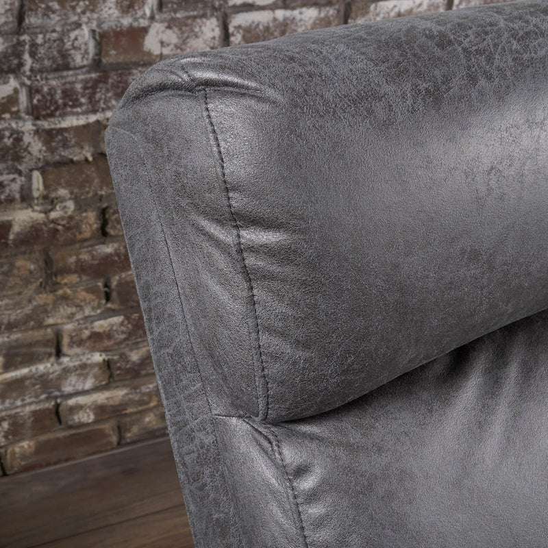 Alma - Contemporary Upholstered Loveseat Recliner - Slate - R&R Furniture Gallery (Fountain Valley, CA)
