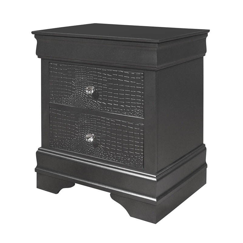 Shaker - Crocodile Metallic Nightstand - R&R Furniture Gallery (Fountain Valley, CA)
