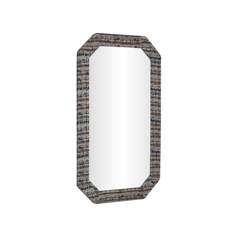 Charlene 35x59-inch jewel wall mirror by TOV Furniture with a sleek, reflective surface and elegant frame for modern decor.
