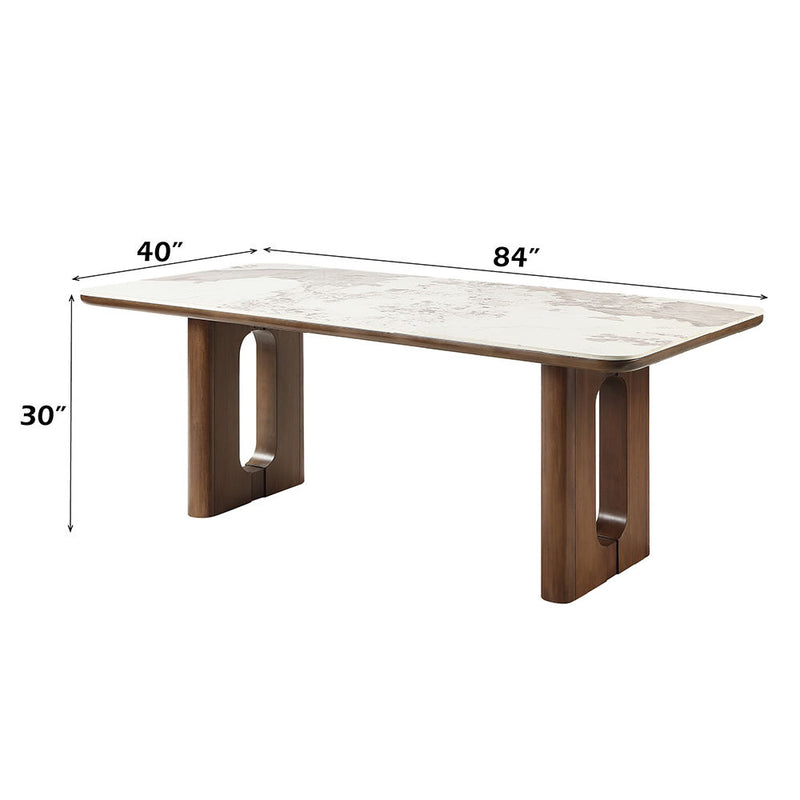 Harvey - Dining Table With Ceramic Top - Walnut - R&R Furniture Gallery (Fountain Valley, CA)