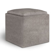 Rockwood - Upholstered Cube Storage Ottoman With Tray - R&R Furniture Gallery (Fountain Valley, CA)