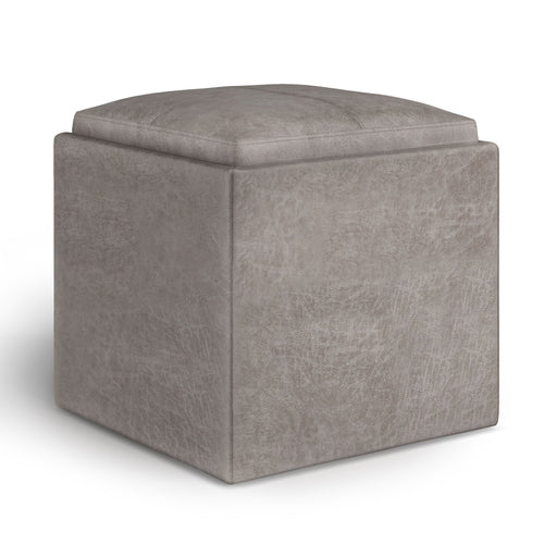 Rockwood - Upholstered Cube Storage Ottoman With Tray - R&R Furniture Gallery (Fountain Valley, CA)
