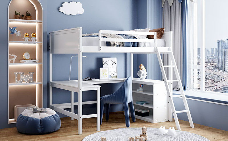 Loft Bed With Shelves With Desk - R&R Furniture Gallery (Fountain Valley, CA)