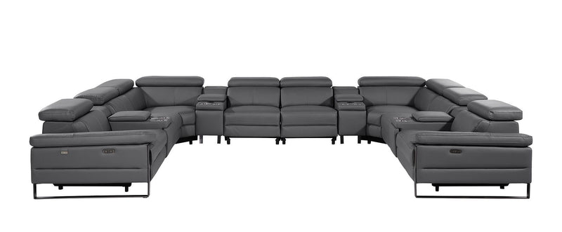 1246 - 12-Piece U-Shaped Modular Power Reclining Sectional With 4 Power Recliners And Power Headrests