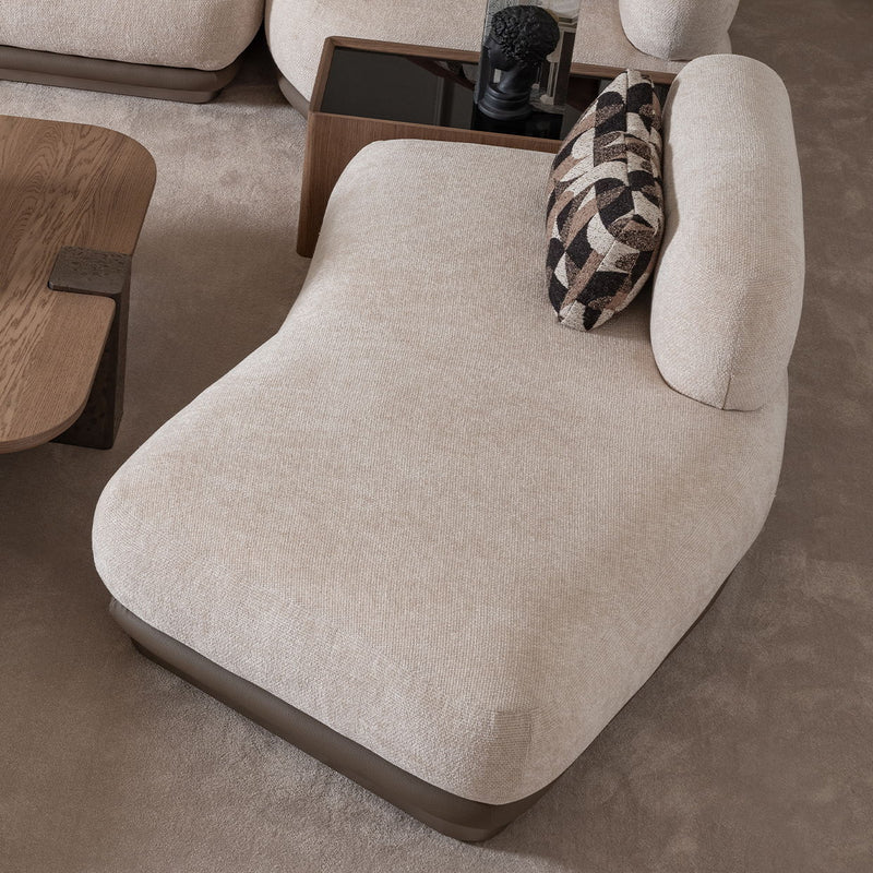 Bristol Point - Armless Chaise - Fawn / Saddle Brown - R&R Furniture Gallery (Fountain Valley, CA)