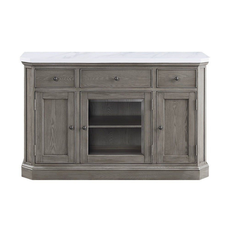 Zumala - Server - Marble Top & Weathered Oak - R&R Furniture Gallery (Fountain Valley, CA)