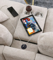 Celine - Fabric Corner Sectional Sofa With Right-Facing Chaise, Cupholders, And Charging Ports - R&R Furniture Gallery (Fountain Valley, CA)