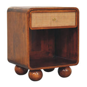 Open Woven Bedside Table, 1 Drawer - Chestnut - R&R Furniture Gallery (Fountain Valley, CA)