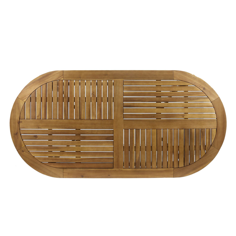 Outdoor Table With Smooth Lines, Slat Top - R&R Furniture Gallery (Fountain Valley, CA)