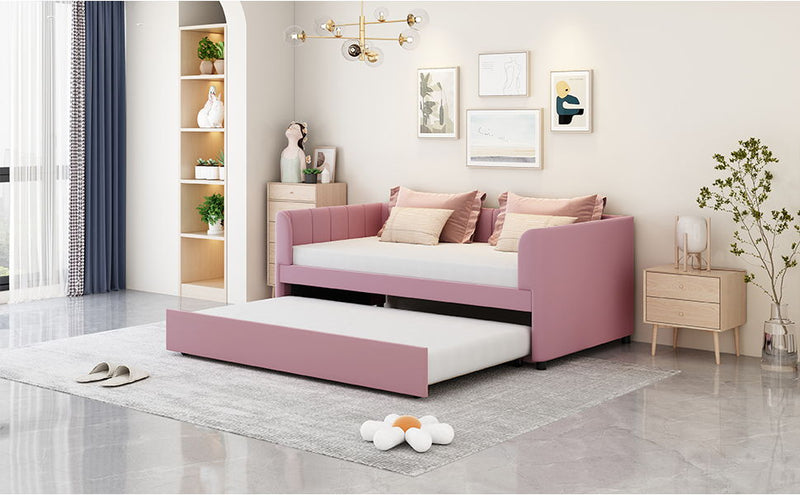 Upholstered Daybed With Ergonomic Design Backrest - R&R Furniture Gallery (Fountain Valley, CA)