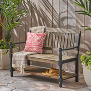 Slatted Bench With Built In Shelf - R&R Furniture Gallery (Fountain Valley, CA)