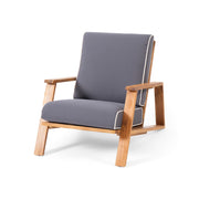 Noble House outdoor patio lounge chair with armrests and cushioned seat, ideal for outdoor relaxation and leisure.